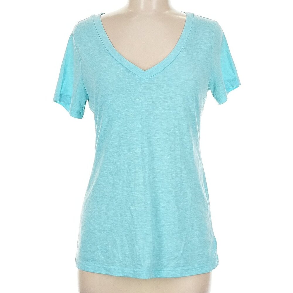 Old Navy Aqua V-Neck Short Sleeve Tee